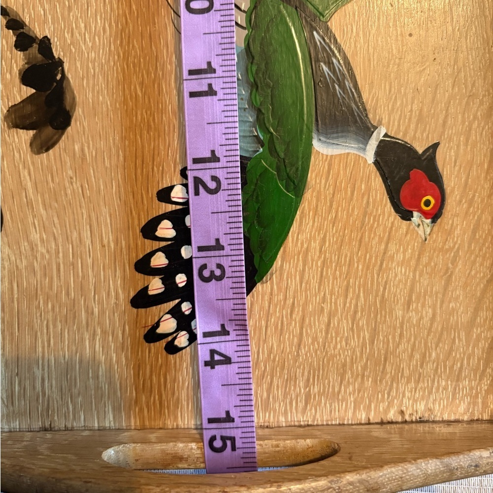 Vintage Wooden Tray with Bird Design - Picture 6 of 6